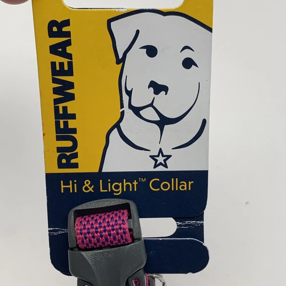 Ruffwear Hi & Light Polyester Dog Collar Alpenglow Pink, 9 to 11 in Adjustable